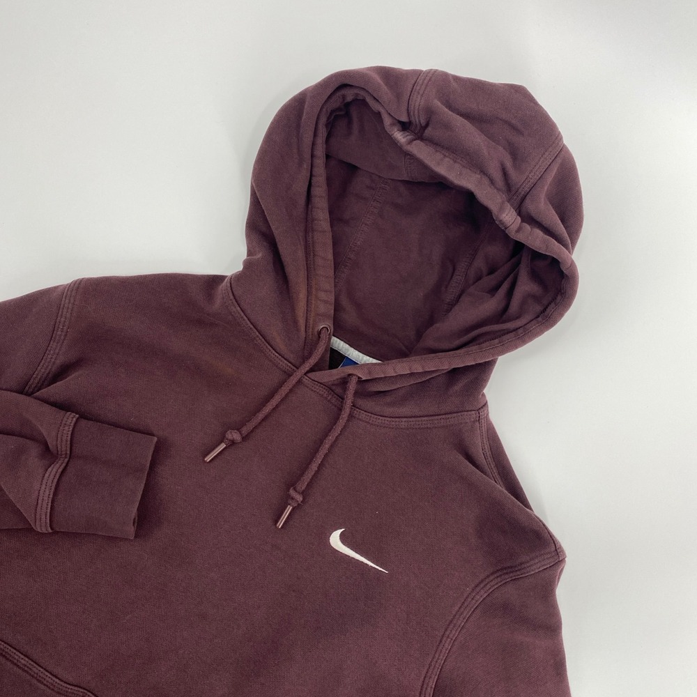 Nike Hoodie Mens Medium Burgundy Pullover Fleece Sportswear Club Streetwear